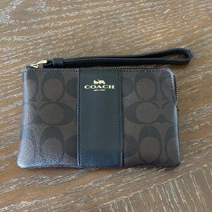 Coach Signature Black and Brown Wristlet